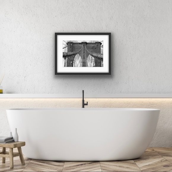 🎉HP! 🎨 Original Artwork- 8x10” Matted Photograph ‘The Brooklyn Bridge’ - Picture 2 of 2